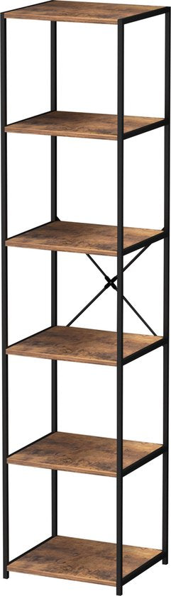 Armoire murale bibliothèque Robuste - industrielle - métal bois - 40 x 40 x 174 cm