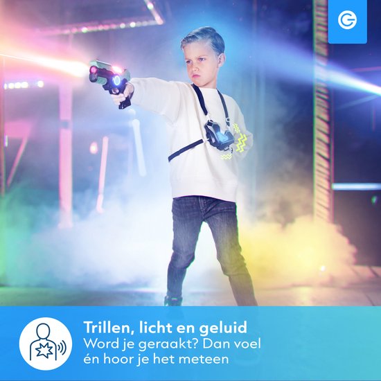 Kit de laser game Silvergear pour enfants avec 2 pistolets laser et 2 gilets - Pistolet jouet interactif d'une portée de 15 m - Jeu de tir - Jeu de combat Laser Tag en plein air - Cadeau pour garçons et filles - 6, 7, 8, 9, 10, 11, 12, 13, 14, 15, 16 ans