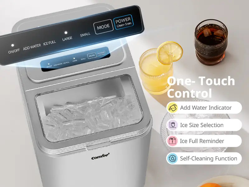 Machine à glaçons « Comfee » grise - 12 kg/24 h - Glaçons en 6 minutes - Autonettoyante