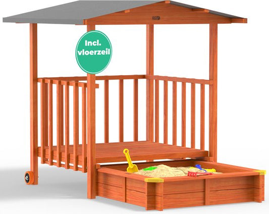 Spielwerk Sandbox - Bois Toit solaire UV 50+ Merle - 143x130x130cm