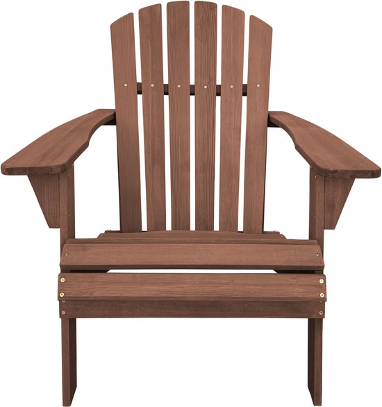 Chaise AXI Carmen Adirondack Coffee – Chaise de détente en bois avec accoudoirs – Dossier haut – 90,5 x 78,4 x 93 cm