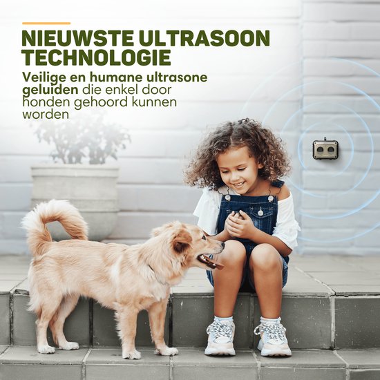 Vulpes Goods® Pets Anti Barking Device MINI PRO - Ultrasons - Rechargeable et fonctionnement automatique - Pour tous les chiens - Étanche - 2 haut-parleurs puissants - Pas de choc - Intérieur et extérieur