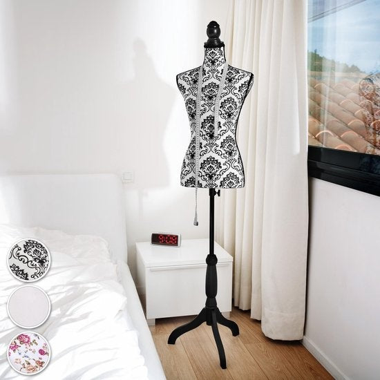 tectake® - mannequin - buste de femme - blanc - hauteur réglable - 402566