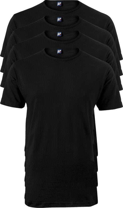ALAN RED T-shirts Derby extra long (lot de 4) - col rond - noir - Taille : M