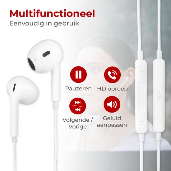 Nuvance - Ecouteurs avec fil - Connexion USB-C - Ecouteurs avec fil - Ecouteurs intra-auriculaires avec fil et microphone - Convient à Samsung - Blanc