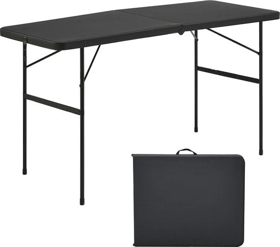 Table pliante - Goliving - Table de camping - Table pliante d'extérieur - Résiste aux intempéries - 122 x 60 x 74 cm - Noir