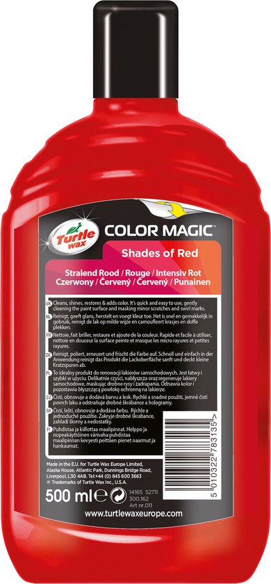 Turtle Wax 52711 Color Magic Radiant Red Wax 500ml - Polish spécialisé pour voitures - Réparation de peinture - Polish - Rouge