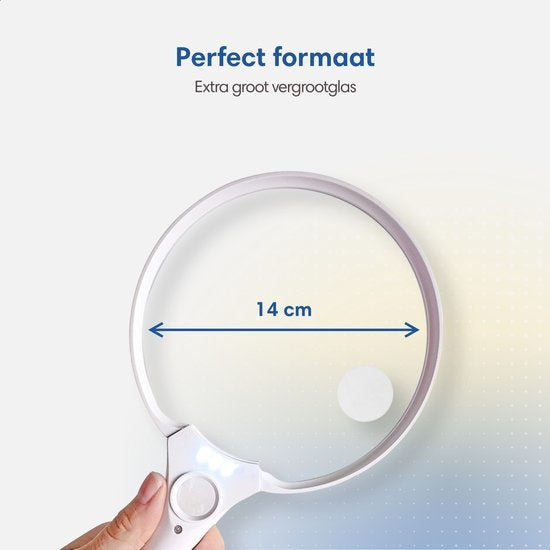 SafeLife Loupe avec éclairage - 3 x LED - 2x 4x 25x - Loupe de lecture pour personnes âgées - Loupe avec éclairage LED - Loupe pour adultes