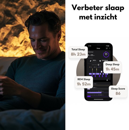 Focus® - Anneau intelligent S1 - Taille 13 - Moniteur de fréquence cardiaque - Moniteur de sommeil - Étanchéité IP68 - Étui de chargement inclus - Acier inoxydable - Or