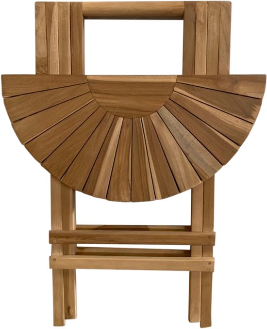 Table de jardin ronde AXI Gia en teck – 60 x 60 x 75 cm – Pliable – Table pliante ronde – Table de jardin en bois – Marron – Pour 2 personnes – Pour le jardin, la terrasse et le balcon