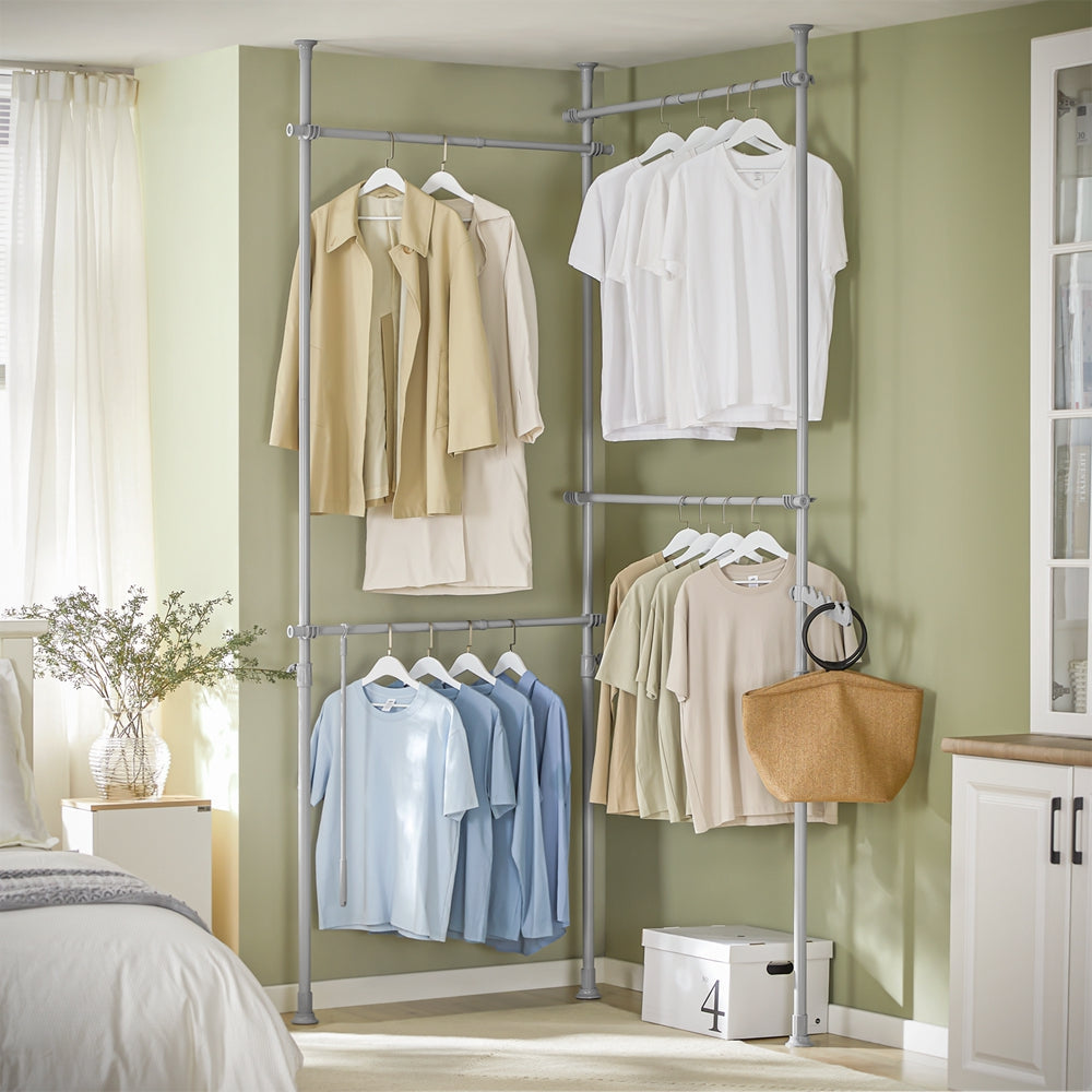 Portemanteau - SoBuy - 4 tringles à linge - réglable - 124-226 x 200-285 cm