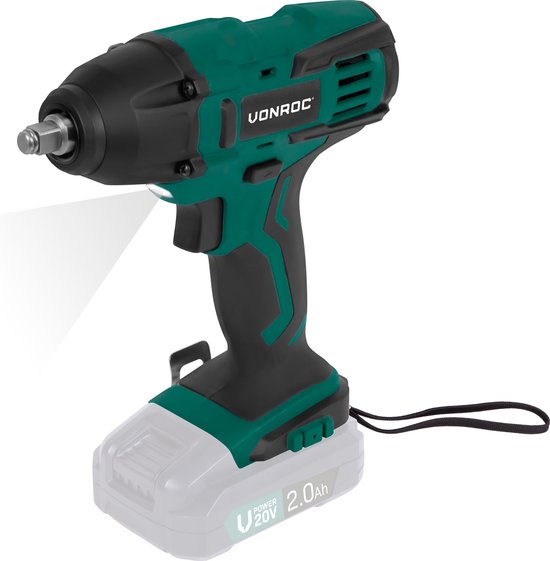 VONROC Clé à chocs Accu 20V - 150Nm - Avec 4 douilles pour écrous - Sans batterie ni chargeur