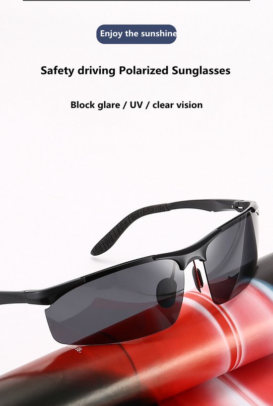 Garpex® Lunettes de cyclisme - Lunettes de sport - Lunettes de soleil polaroïd - Vélo de course - Vélo de montagne - Moto - Noir