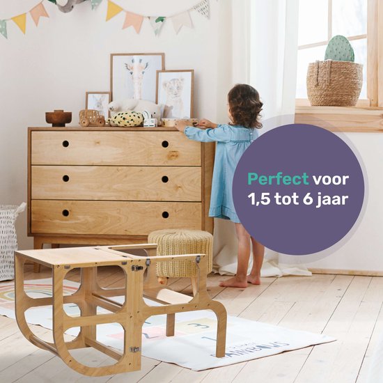 Tour d'apprentissage Qwali - Pliable - Aide culinaire - Tour d'apprentissage - Incassable - Montessori - Tours d'apprentissage - Pour les tout-petits