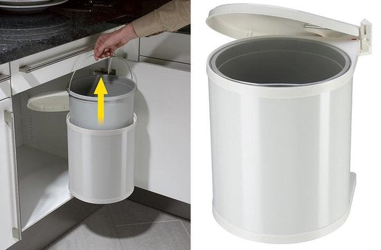 Hailo Compact-Box M Prullenbak - 15 l - Inbouwprullenbak - RVS