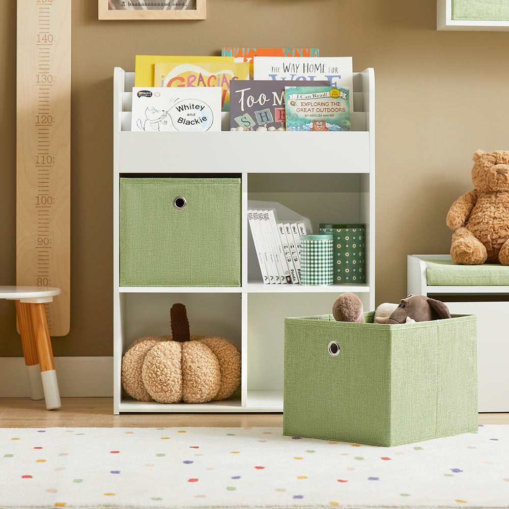 SoBuy Bibliothèque Enfant - Blanc - Bois - 2 plateaux - 60x34x80cm