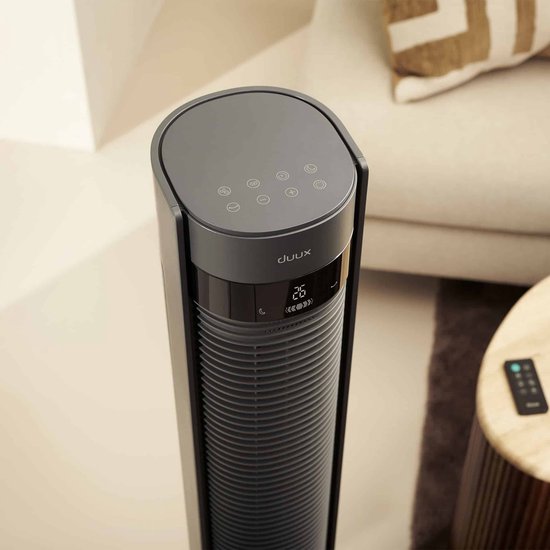 Duux Elevate – Ventilateur colonne silencieux avec ioniseur – 26 vitesses et mode veille - Gris