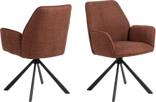 Aske Chaise de salle à manger - Lot de 2 - Cuivre