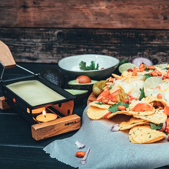 Boska Partyclette Oslo - Set à raclette - Chêne - Revêtement antiadhésif