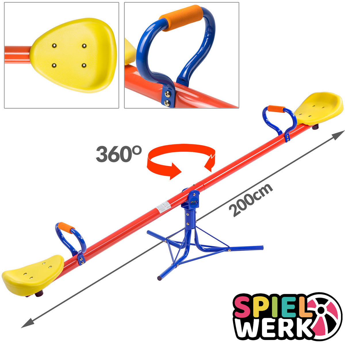 Spielwerk Rocker - avec absorbeur de chocs et poignées rembourrées - Rotation à 360