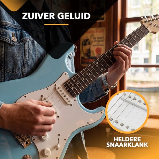 Guitare électrique Finesse avec ampli - avec cours vidéo - Guitare - Adultes - Enfants - Bleu