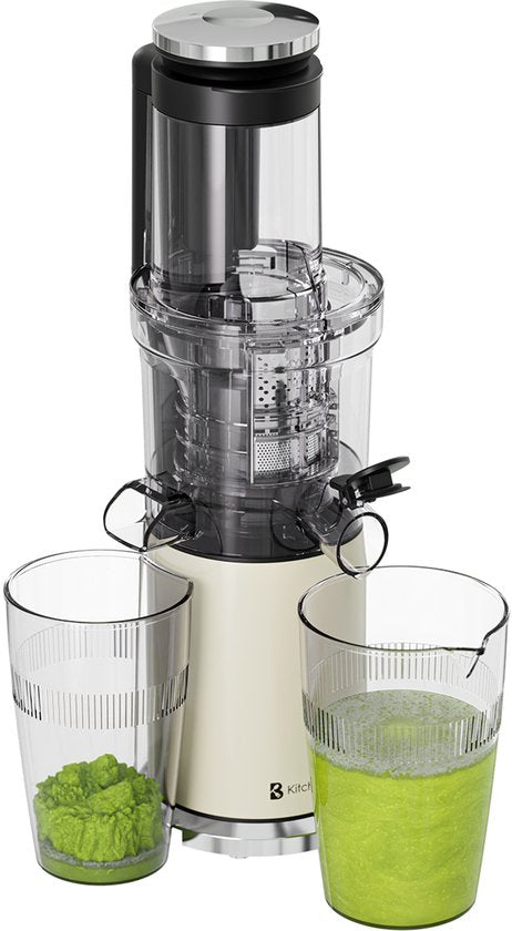 KitchenBrothers Slowjuicer - Vertical - Presse-agrumes - Presse-légumes et fruits - 80 mm - 750 ml - Champagne