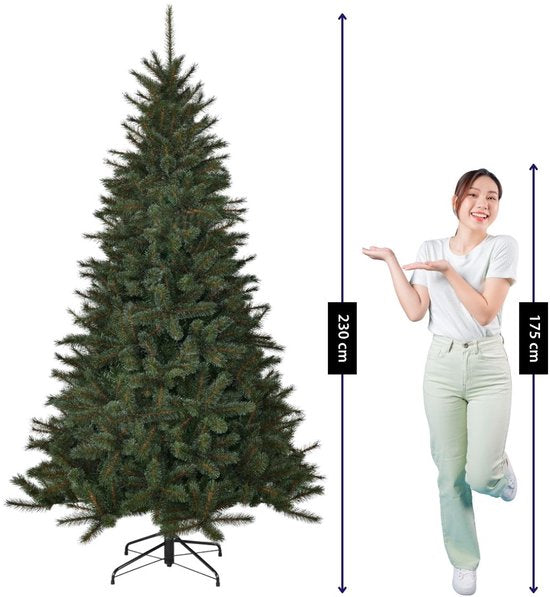 Black Box Trees Toronto - Sapin artificiel h230xd140cm - Sapin de Noël avec des aiguilles givrées réalistes - Décoration de Noël d'intérieur - Structure à charnières pour un montage rapide et facile - Vert