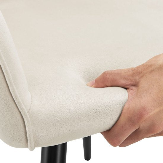 Chaise longue / Chaise à manger Tarje - 2 pièces - Couleur sable - Velours