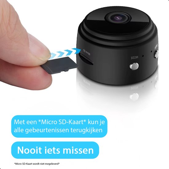Mini caméra espion cachée Tech Essentials - 1080p - Avec application Wi-Fi - Micro caméra de sécurité secrète - Intérieur - Espionnage - Caméra de surveillance pour nounou - Appareil d'écoute - Noir
