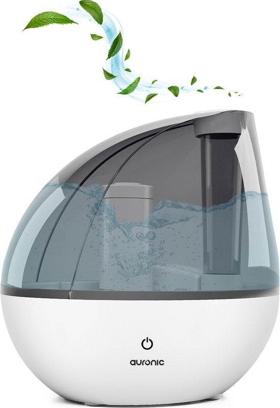 Humidificateur Auronic - Adapté à la chambre de bébé et à la chambre à coucher - Blanc - Filtre à eau inclus