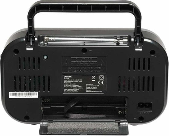 Denver FM Radio Retro - Fonctionne sur batterie ou sur secteur - Radio de cuisine - Radio portable - TR51 - Gris