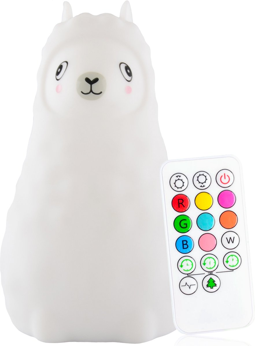 Veilleuse Sleepy Friends Lama - 95x97x100 mm - 8 Couleurs - Rechargeable par USB - Dimmable - Veilleuse Bébé & Enfant