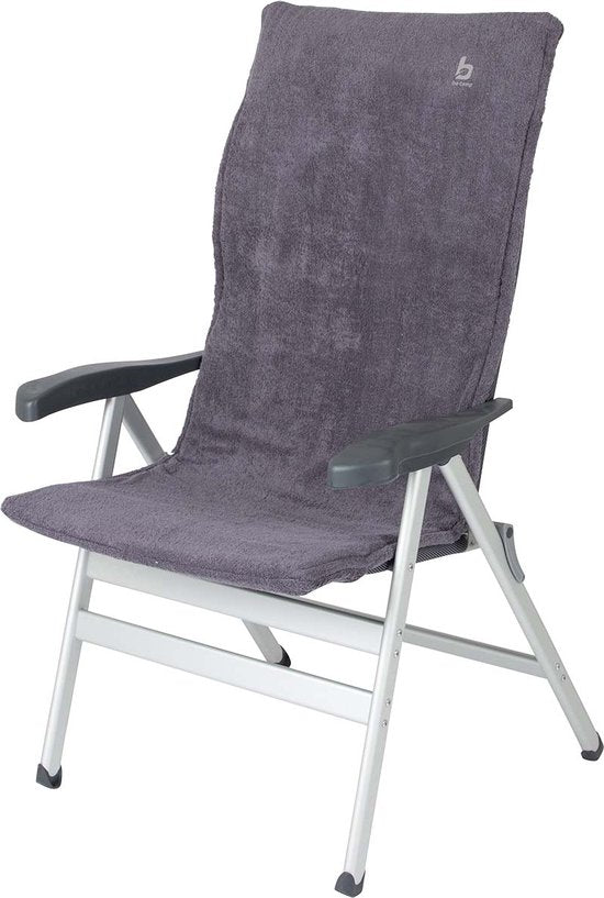 Bo-Camp - Housse de chaise M - Universelle - Tissu éponge rembourré - Gris