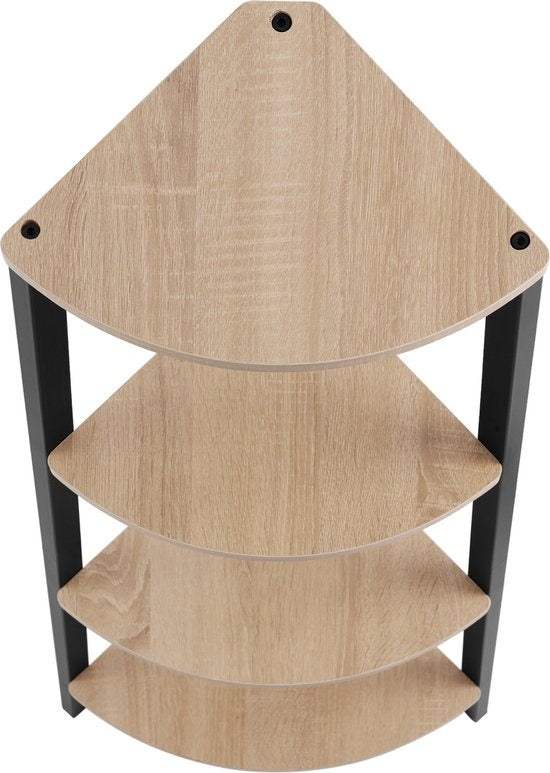 tectake - Hoekkast Newbridge 34x34x125cm - lichtbruin - 404774