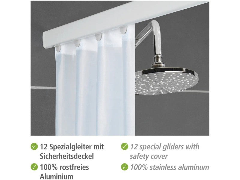 Rail télescopique pour rideau de douche Wenko Era 75-125 cm – Blanc – Sans perçage