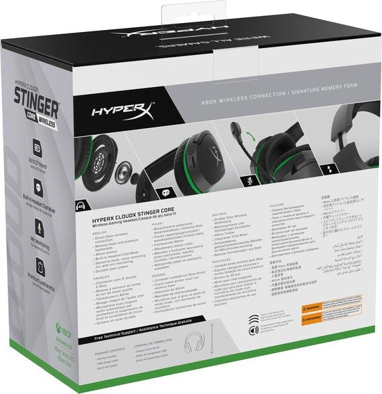 HyperX Cloud Stinger Core Wireless Gaming Headset - Noir Vert - Xbox Series X|S/Xbox One