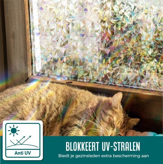 Homewell Film pour fenêtre HR++ 45x300cm - Solaire et isolant - Statique - Éclats arc-en-ciel