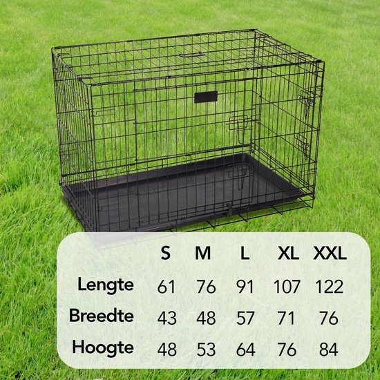 Brixy Dog Bench - Banc pour chiens - Taille M - pliable - 76 x 47 x 54 CM - 2 portes - noir
