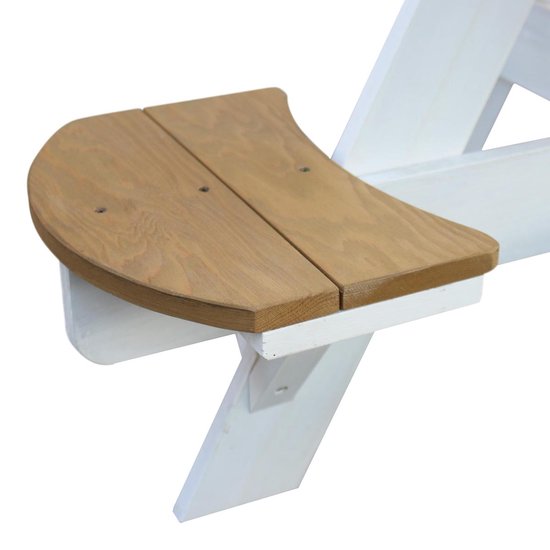 Table de pique-nique ronde AXI Ufo pour 4 enfants, marron/blanc - Table de pique-nique en bois - 120 x 120 x 56 cm