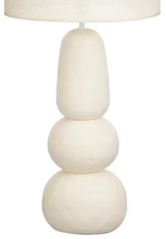 Lampe de table Mica Decorations Menko pour salon - Lampe décorative avec abat-jour - Lampe de bureau, lampes de table pour salon - 84 x ⌀38 cm - 60 W E27 IP20 - Crème