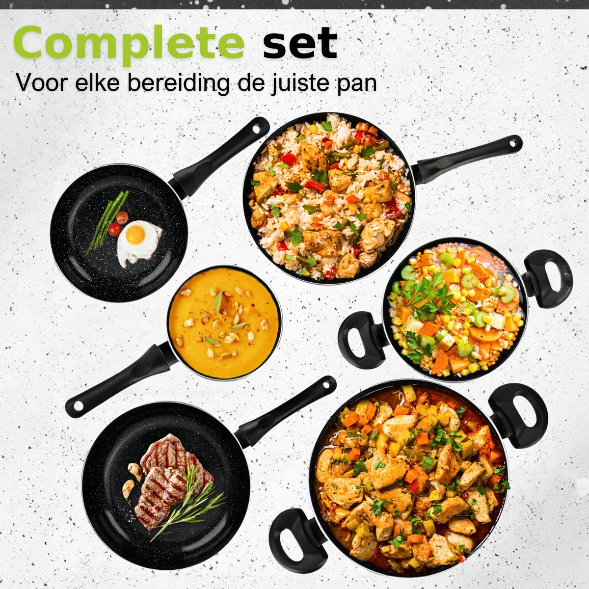 CeraFusion Ceramic Pans Set 10-Piece - Set with Frying Pans, Saucepan, Cooking Pots - Induction Pans - Pansets Aluminium