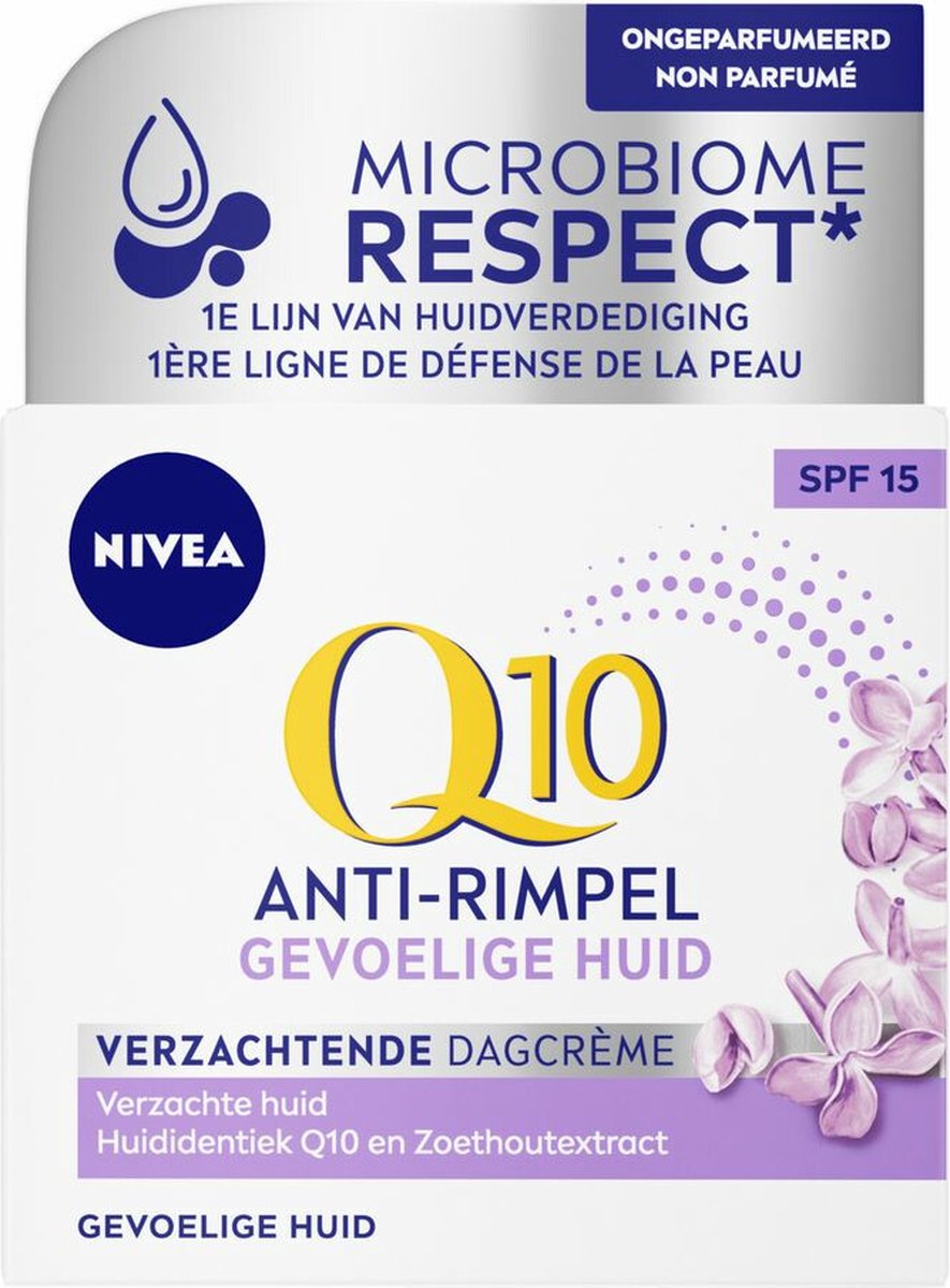 NIVEA Q10 Sensitive Anti-Wrinkle Day Cream SPF 15 3-Pack - Sensitive Skin - 3x 50 ml