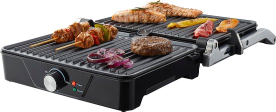 Tomado TGC4001S - Gril de contact XXL - Température réglable - Appareil à griller - 30 x 24 cm - Appareil à toaster - Sans PFAS - 2000 watts