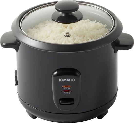 Tomado TRC1001B - Cuiseur à riz - 5 portions - Capacité 1 litre - Fonction maintien au chaud - Revêtement antiadhésif - Sans PFAS - Noir