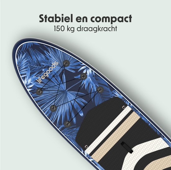 LifeGoods PaddlePro SUP Board - avec siège - Planche à pagaie gonflable - Ensemble complet - Max. 150KG - 320x81cm - Tropical Blue