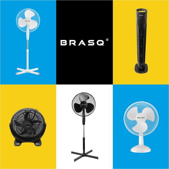 BRASQ Ventilateur de table - 30 cm - Noir - 3 vitesses - Ventilateur de table - 40 watts