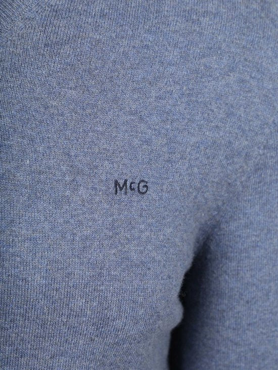 Pull McGregor en laine mérinos, col en V, bleu vintage - Taille 3XL - Homme - Pulls