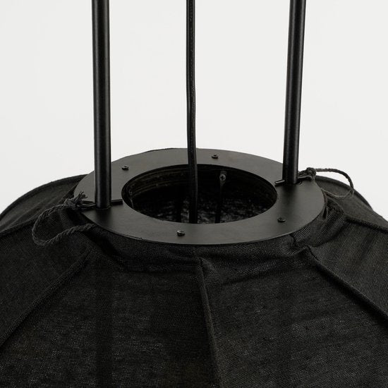 Mica Decorations Lampe pendante Pego - H55 x Ø50 cm - Lin - Noir