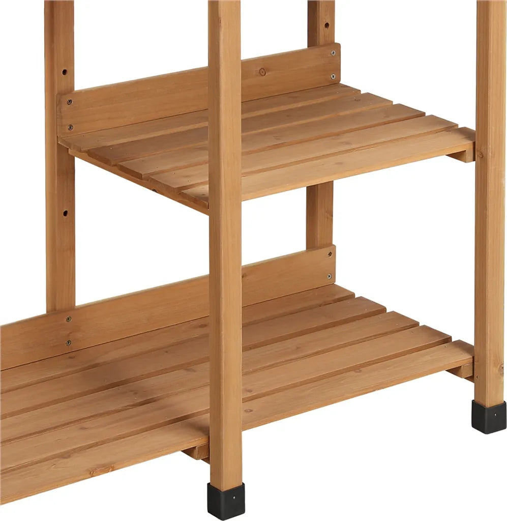 Yaheetech Table à plantes - avec évier - étagère réglable - table de travail pour le jardin - table de rempotage en bois - résistante aux intempéries