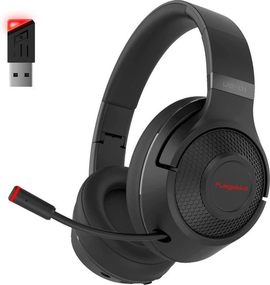 Fuegobird UG-01 Casque de jeu sans fil 2,4GHz - Casque Bluetooth - Multiplateforme - Convient pour PS4/PS5, Nintendo Switch - Noir